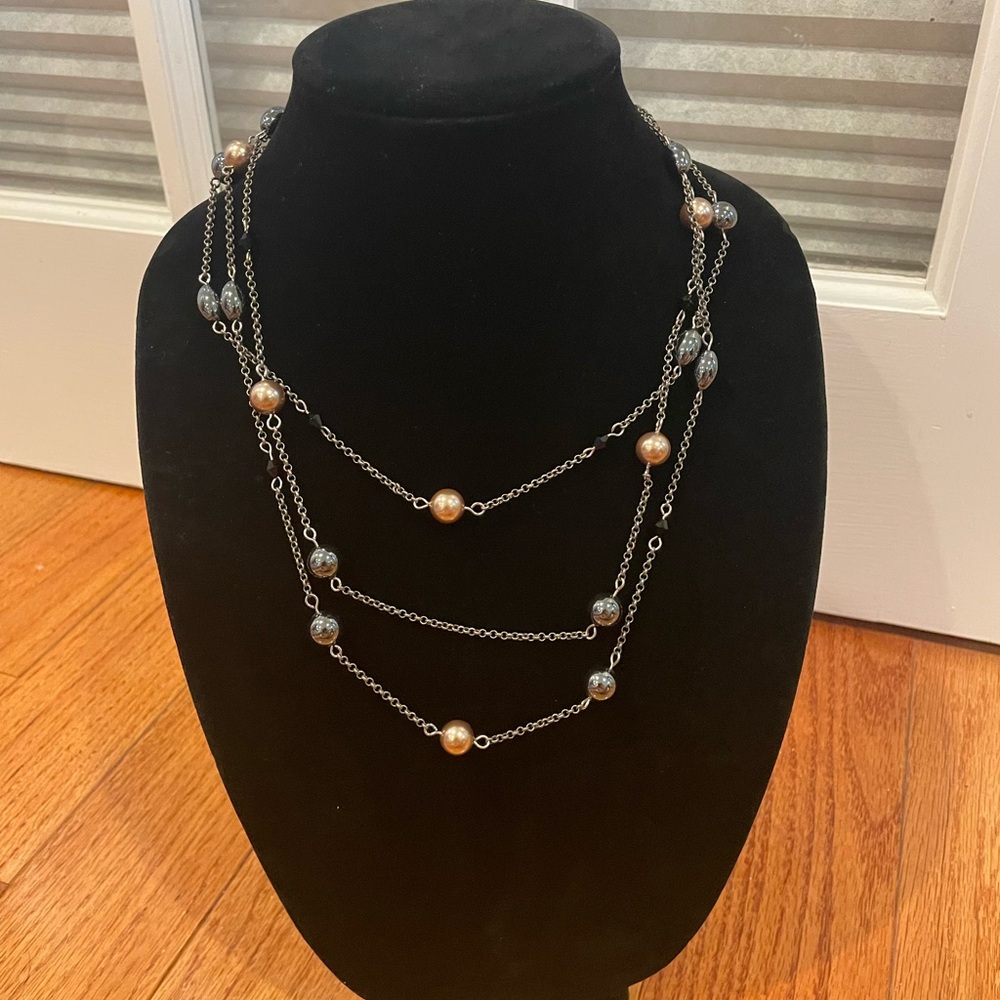Rachel’s Elegant Multi-Layered Gold tone Necklace